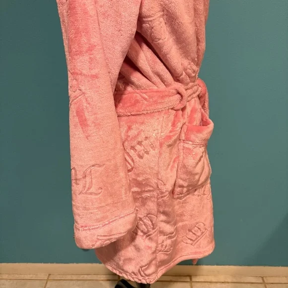 NEW Pink Juicy Couture Logo Pink Robe NWOT Velour Large/X-large XL - Picture 6 of 13